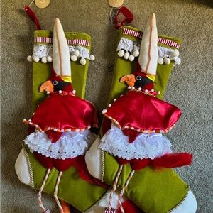 patience brewster set of 2 christmas stockings new cardinals whimsical